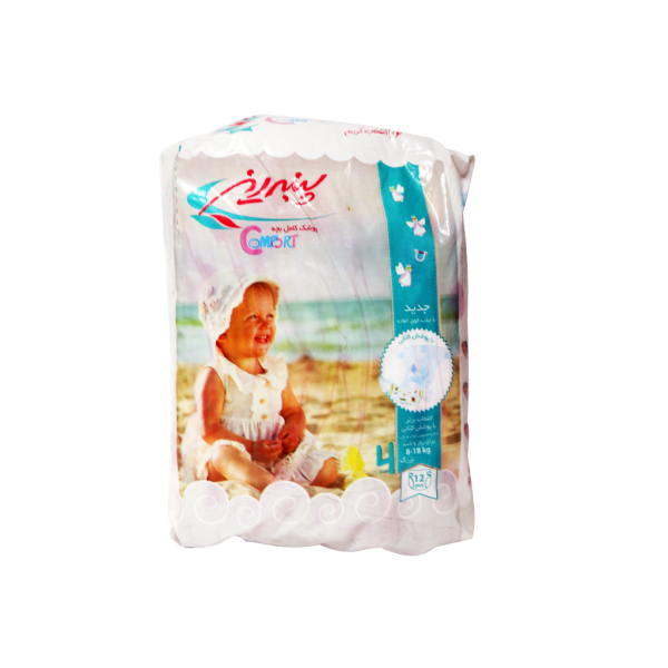 پوشک شماره ۴ (۸ تا ۱۸ کیلوگرم) پنبه ریز ۱۲ عددی