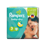 پوشک سایز ۳ پمپرز مدل baby dry بسته ۳۰ عددی
