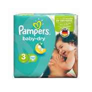 پوشک سایز ۳ پمپرز مدل baby dry بسته ۳۰ عددی
