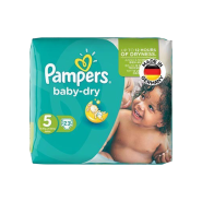 پوشک سایز ۵ پمپرز مدل baby dry بسته ۲۳ عددی