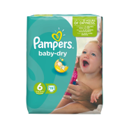 پوشک سایز ۶ پمپرز مدل Baby Dry بسته ۱۹ عددی