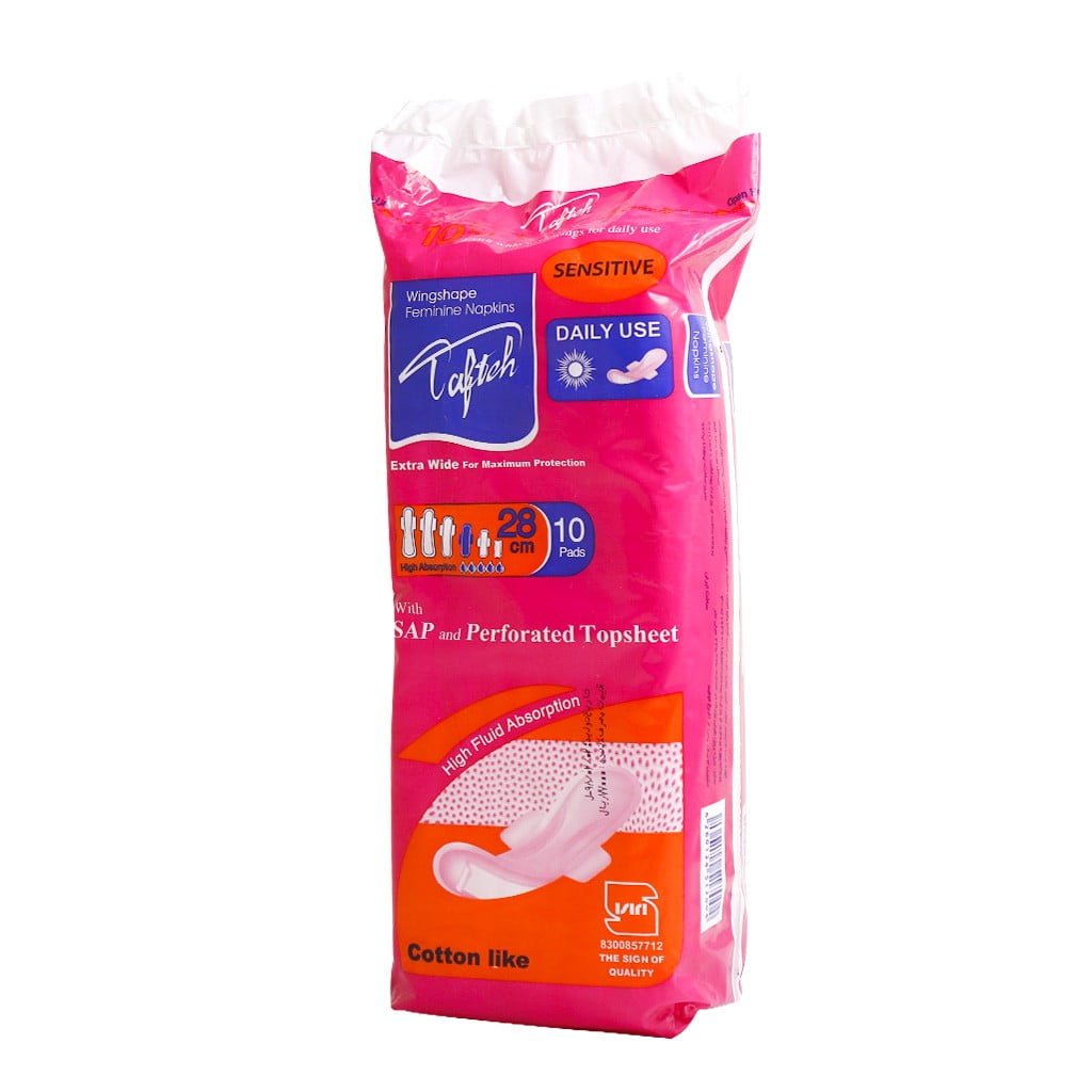 نوار بهداشتی بالدار کتان تافته مناسب پوست حساس 10 عدد نوار بهداشتی بالدار کتان تافته مناسب پوست حساس 10 عدد