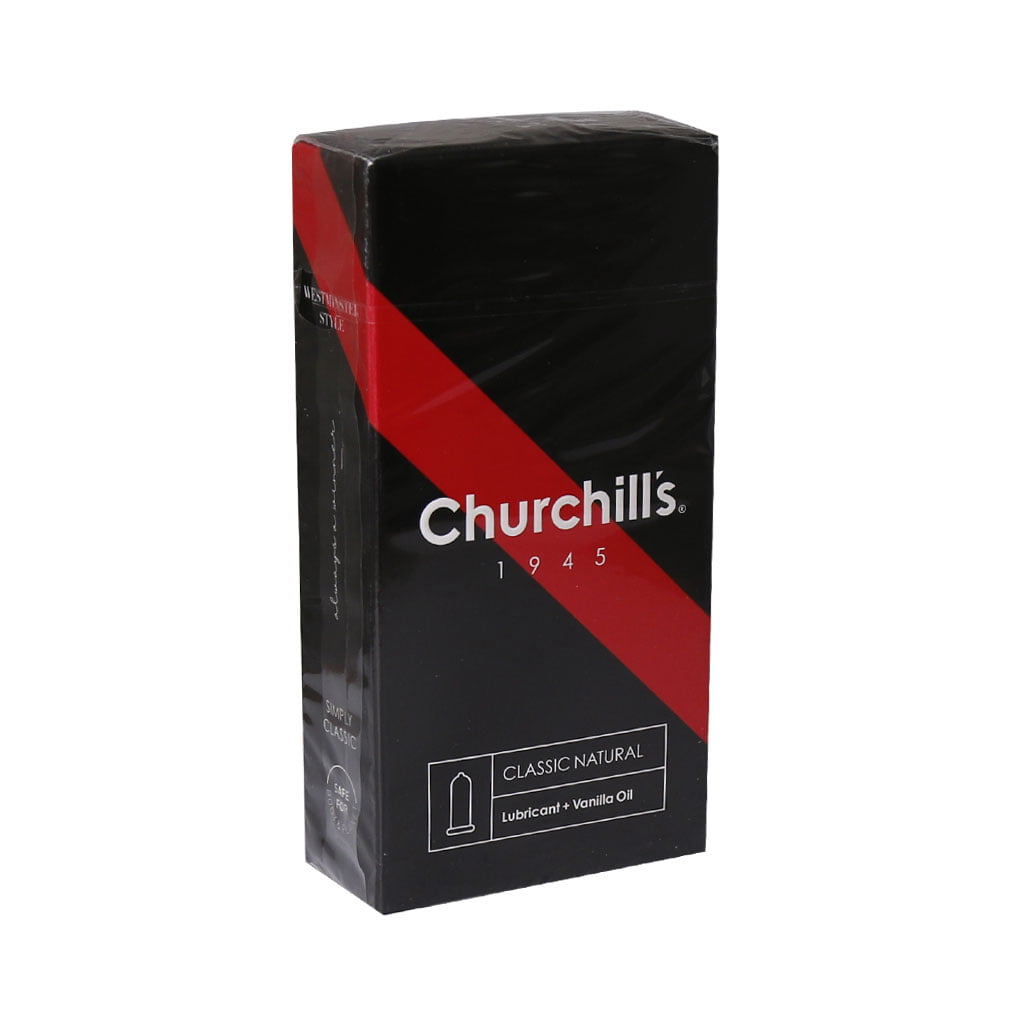 کاندوم با فرم بدنه ساده چرچیلز حاوی اسانس وانیل و روان کننده 12 عدد کاندوم با فرم بدنه ساده چرچیلز حاوی اسانس وانیل و روان کننده 12 عدد