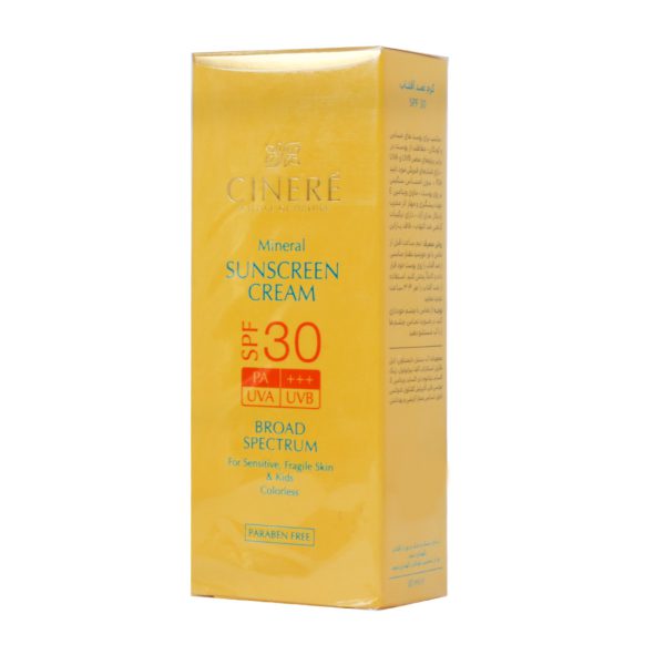 کرم ضدآفتاب مینرال SPF30 سینره مناسب پوست‌ های حساس 50 میلی لیتر