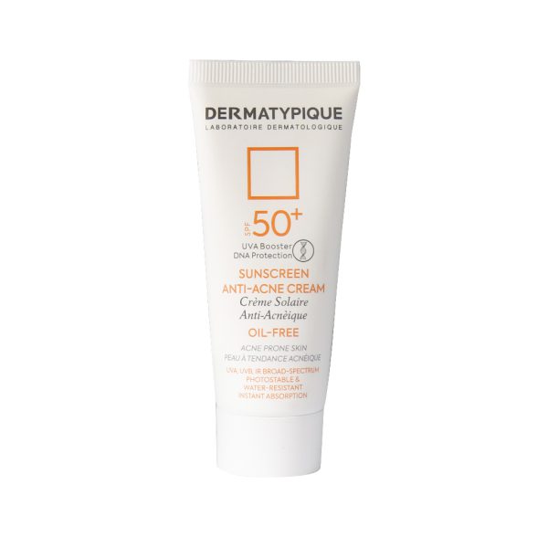 ضد آفتاب بی رنگ آنتی آکنه درماتیپیک مناسب پوست چرب و جوش دار SPF 50+ حجم 40 میلی لیتر