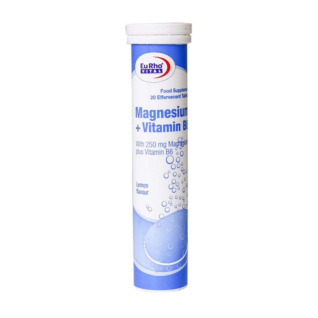 قرص جوشان منیزیم پلاس و ویتامین B6 یوروویتال 20 عدد قرص جوشان منیزیم پلاس و ویتامین B6 یوروویتال 20 عدد