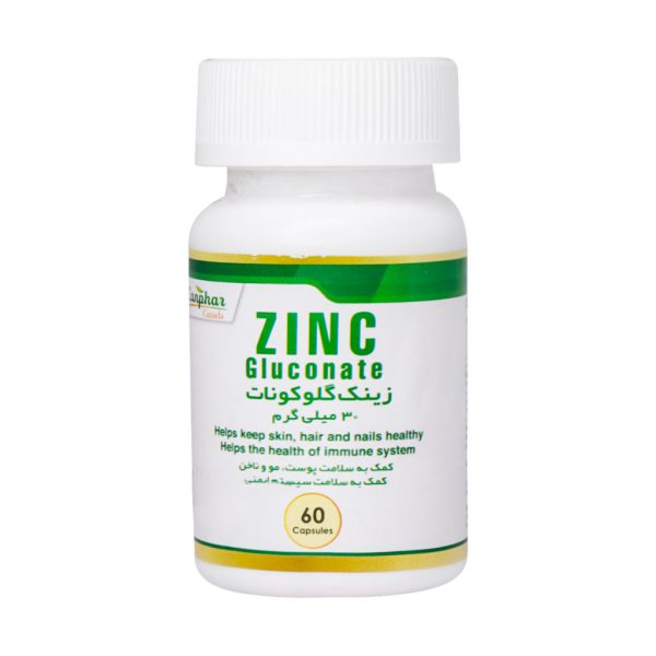کپسول زینک گلوکونات 30 میلی گرم کنفار کیش مدیفارم 60 عدد
