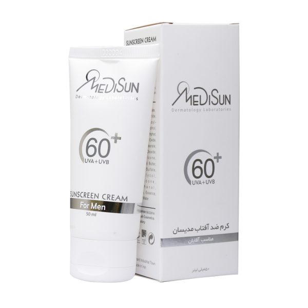 کرم ضد آفتاب SPF60+ مدیسان مناسب آقایان 50 میلی لیتر