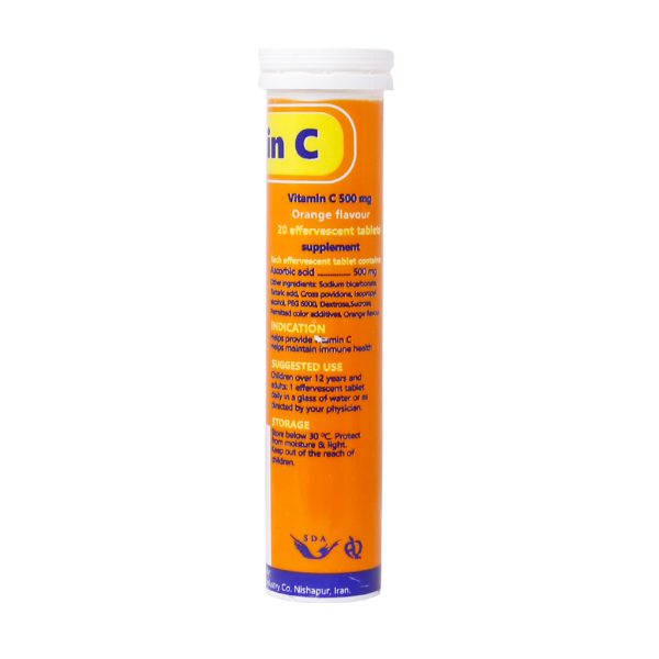 قرص جوشان ویتامین C 500 میلی گرم سیمرغ دارو عطار 20 عدد