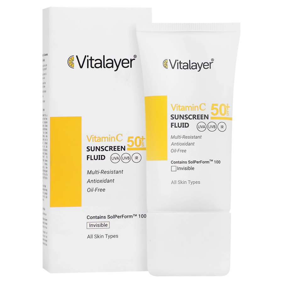 Vitamin C Sunscreen Fluid SPF501 فلوئید ضد آفتاب SPF50 حاوی ویتامین C ویتالیر 50 میلی لیتری - Image 1