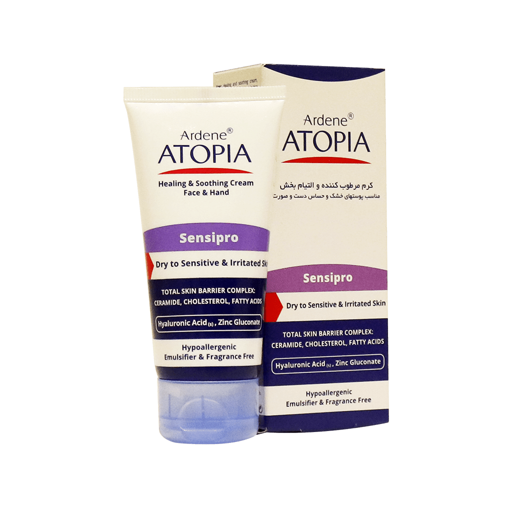کرم مرطوب کننده و التیام بخش دست و صورت آتوپیا آردن مناسب پوست های خشک و حساس ۵۰ میلی لیتر کرم مرطوب کننده و التیام بخش دست و صورت آتوپیا آردن مناسب پوست های خشک و حساس ۵۰ میلی لیتر