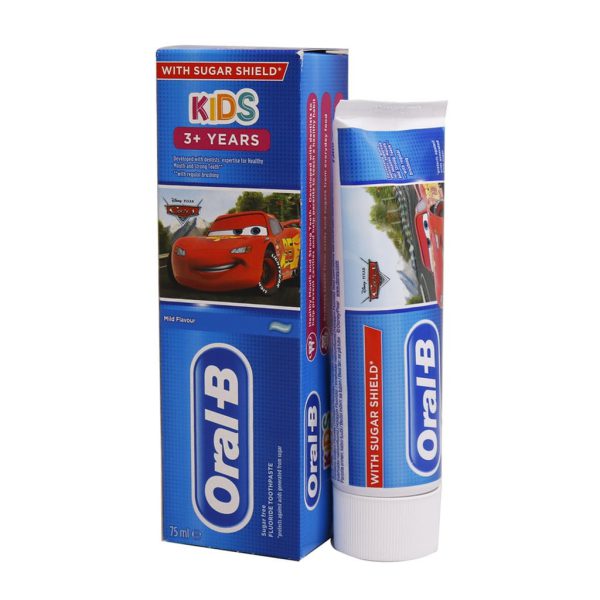 خمیر دندان کودک اورال بی سری Junior +3 Years مدل Cars حجم 75 میلی لیتر