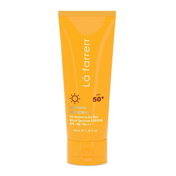 کرم ضد آفتاب SPF50 پوست خشک و معمولی لافارر ضد لک بی رنگ 40 میلی گرم