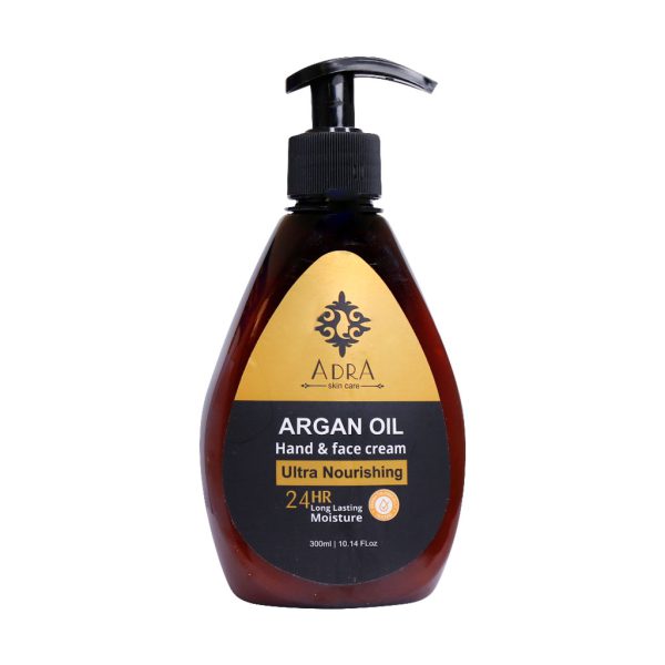 کرم پمپی مرطوب کننده دست و صورت آدرا حاوی روغن آرگان 300 میلی لیتر
