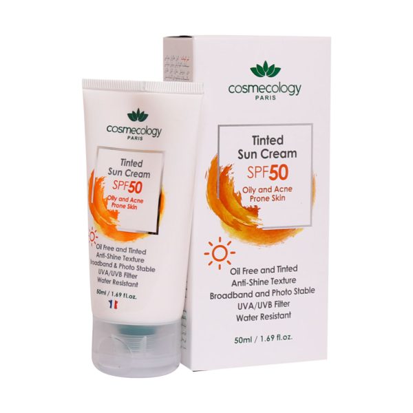 کرم ضد آفتاب رنگی SPF50 فاقد چربی کاسمکولوژی 50 میلی لیتر