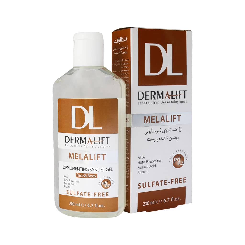 Dermalift-Melalift-Depigmenting-Syndet-Gel-200-ml-1 سیندت ژل روشن کننده پوست ملالیفت درمالیفت 200 میلی لیتر - Image 1