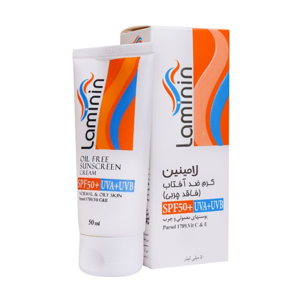 کرم ضد آفتاب فاقد چربی لامینین SPF50 مناسب پوست های چرب و معمولی ۵۰ میلی لیتر