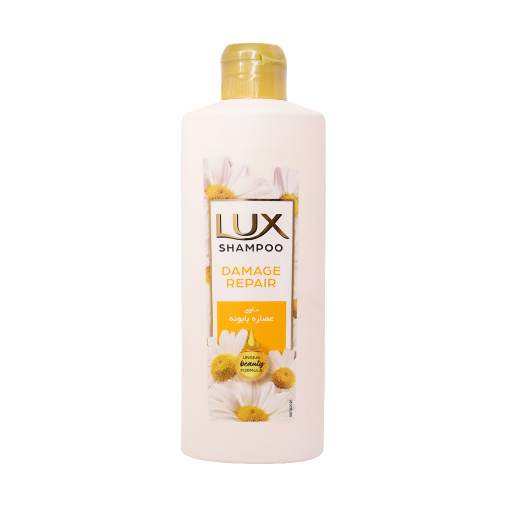 شامپو ترمیم کننده مو لوکس با عصاره بابونه مناسب موهای آسیب دیده 400 میلی لیتر شامپو ترمیم کننده مو لوکس با عصاره بابونه مناسب موهای آسیب دیده 400 میلی لیتر