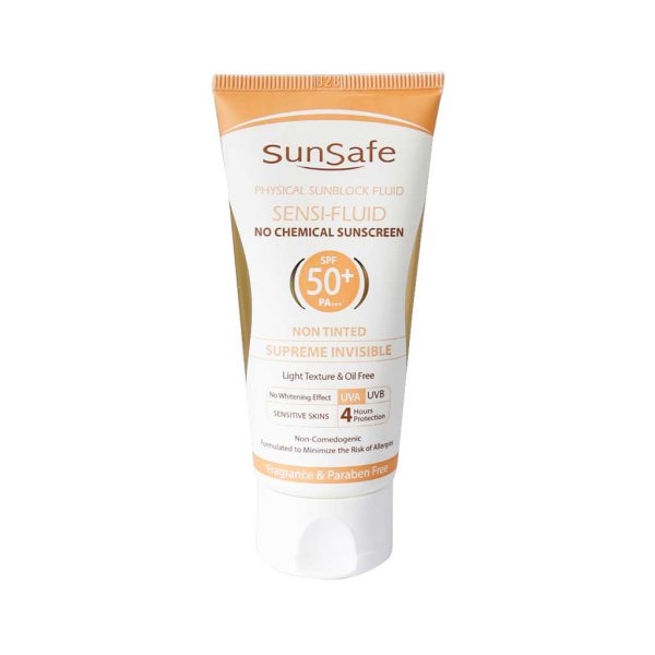 فلوئید ضد آفتاب SPF50+ فیزیکال سان سیف مناسب پوست ‌های حساس 50 میلی لیتر