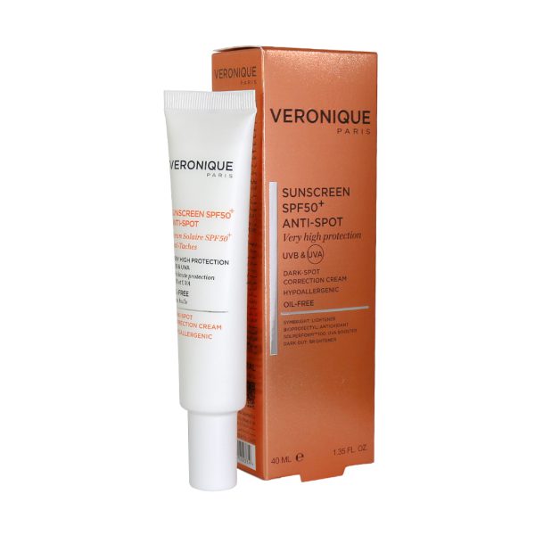 کرم ضد آفتاب و ضد لک SPF50 فاقد چربی ورونیک 40 میلی لیتر