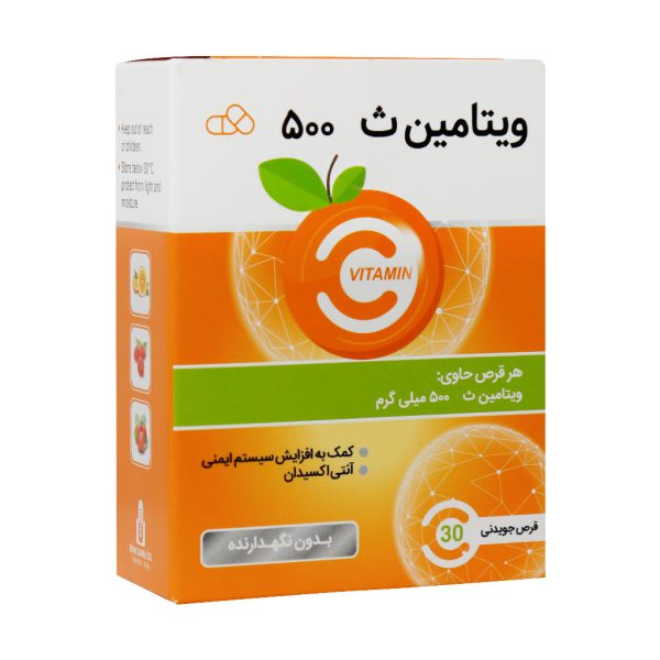 قرص جویدنی ویتامین C 500 میلی گرم ایران دارو 30 عدد