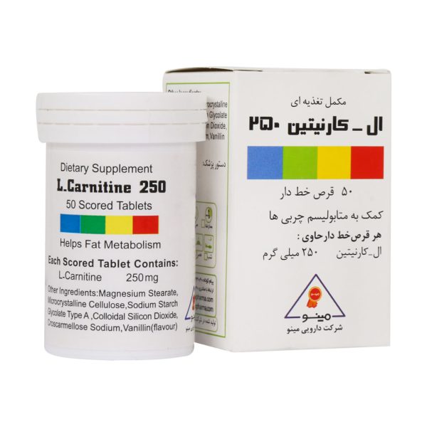 قرص ال کارنیتین 250 میلی گرم مینو 50 عدد