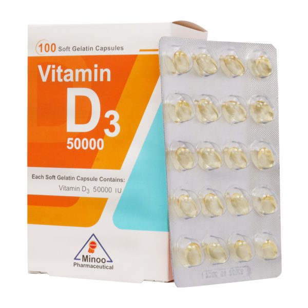 سافت ژل ویتامین D3 50000 واحد مینو 100 عدد