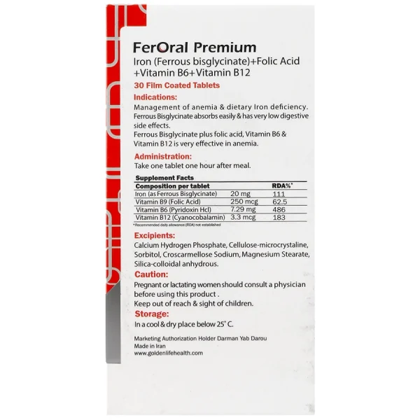 Golden Life FerOral Premium 30 Tablets