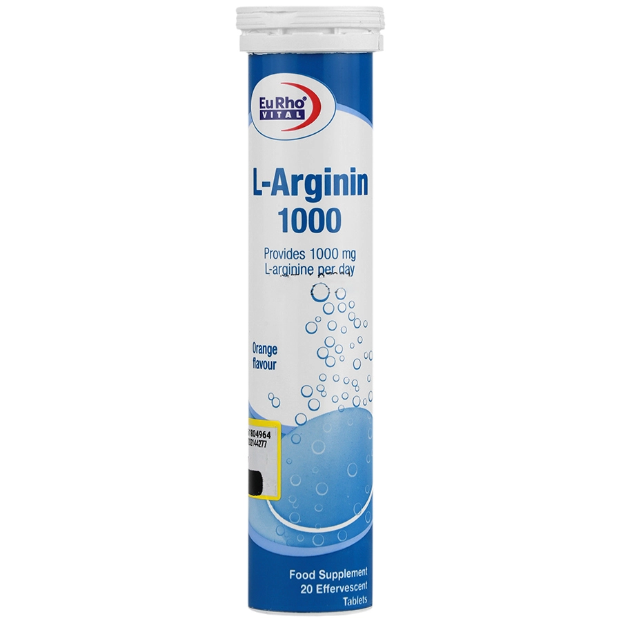 L Arginine Effervescent Tablets1 قرص جوشان ال آرژنین 1000 میلی گرم پرتقال یورویتال 20 عددی - Image 1