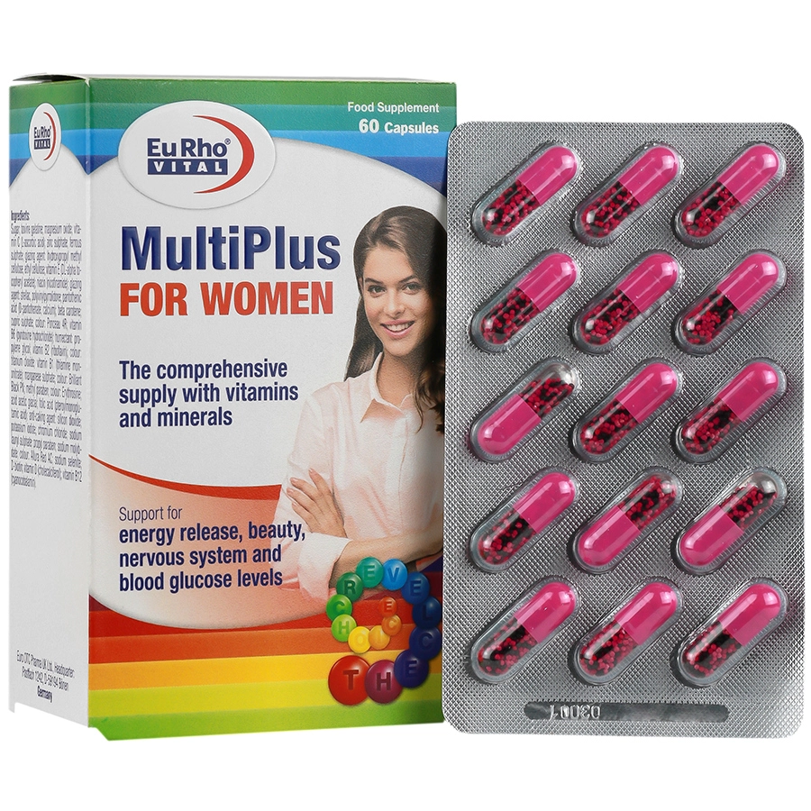 MultiPlus For Women1 کپسول مولتی پلاس بانوان یوروویتال 60 عددی - Image 1