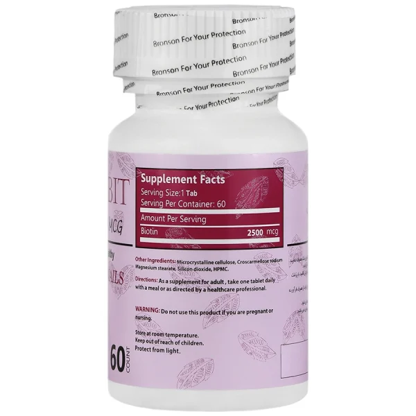 Bronson Biotin Mega Bit 2500 Mcg 60 Capsules