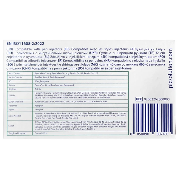 Pic Solution Insulin Pen Needle 4mm 100 pcs