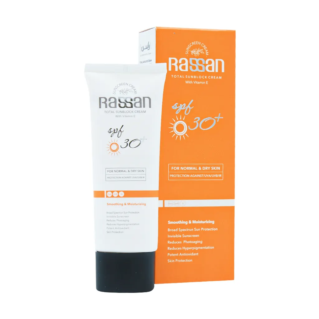 Rassan-Sunscreen-SPF30-for-Normal-and-Dry-Skin-50-ml کرم ضد آفتاب پوست خشک و معمولی SPF30 راسن 50 میلی لیتر - Image 1